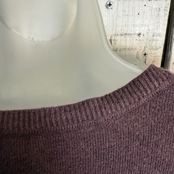 Banana Republic V-neck Sweater Women XL 3/4 Ruche Sleeve Sides Burgundy Y2K Vibe - Picture 11 of 13